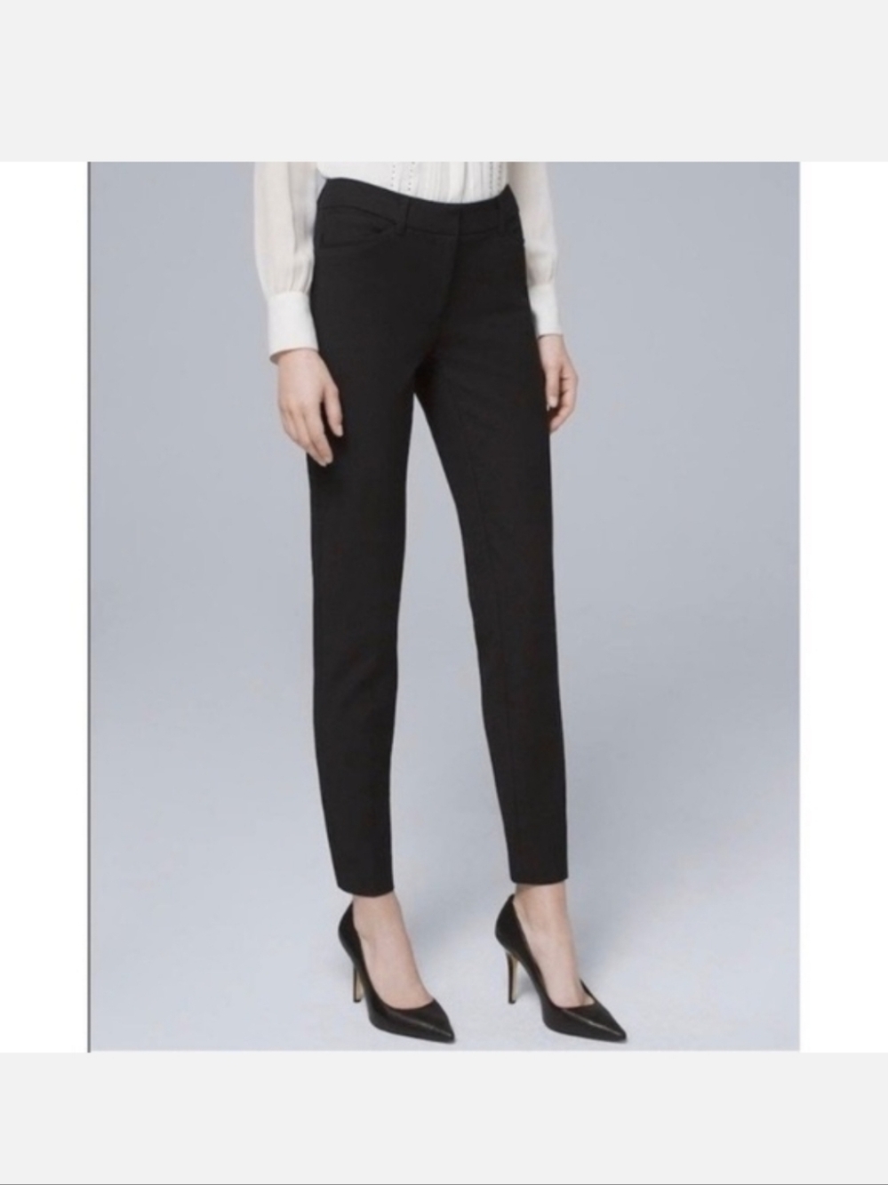 WHBM Black Slim Stretch Ankle Pants